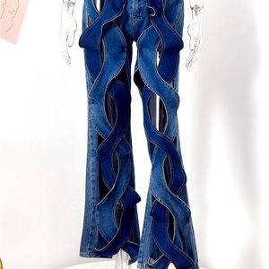 Woven denim jeans medium wash